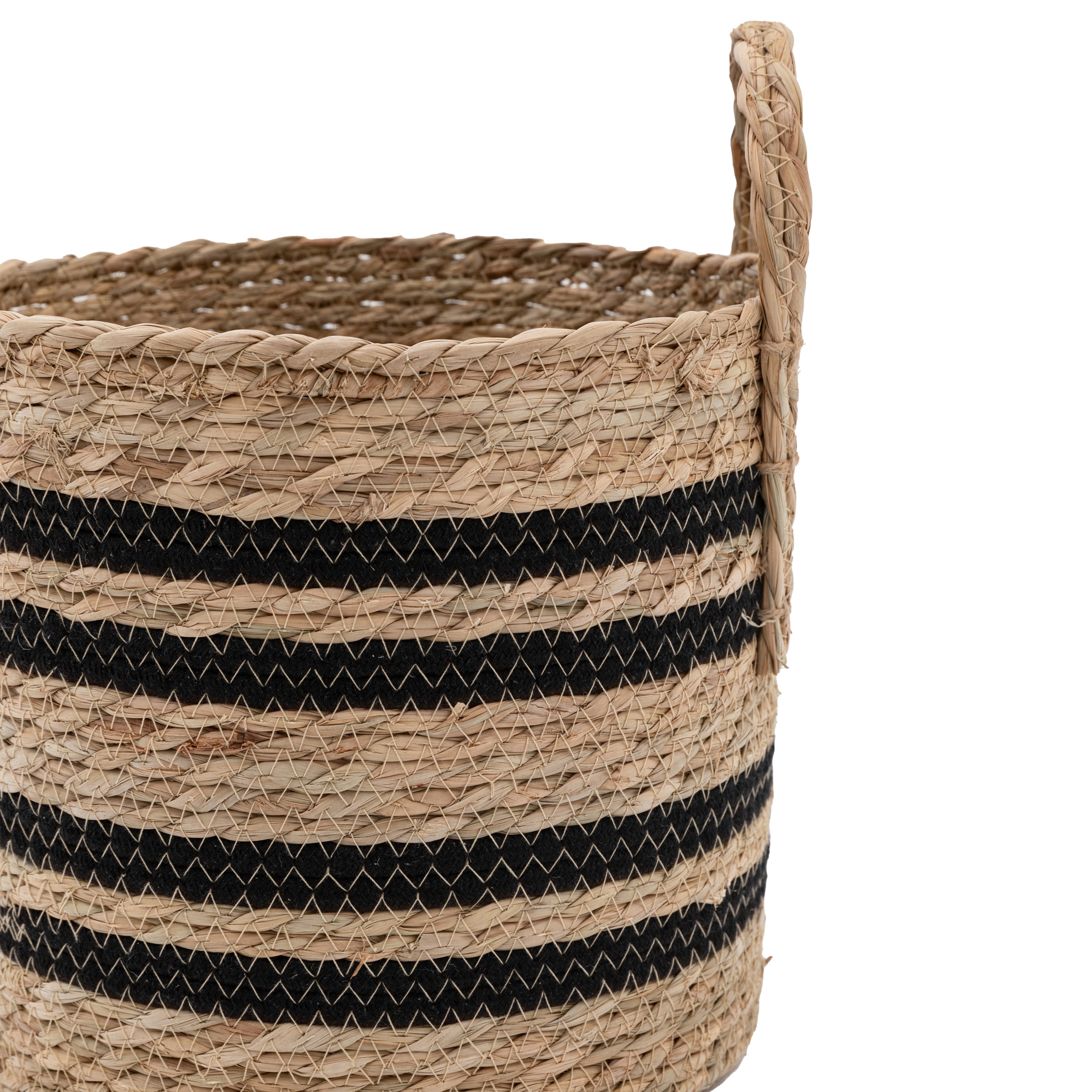 Set of 4 Storage Basket Black Stripe Nest